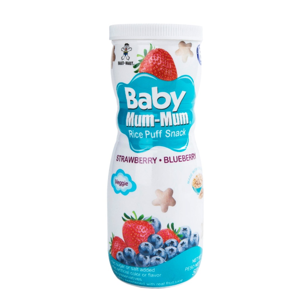 PUFFS DE ARROZ FRUTILLA ARÁNDANO BABY MUM MUM 50 G - LATAM