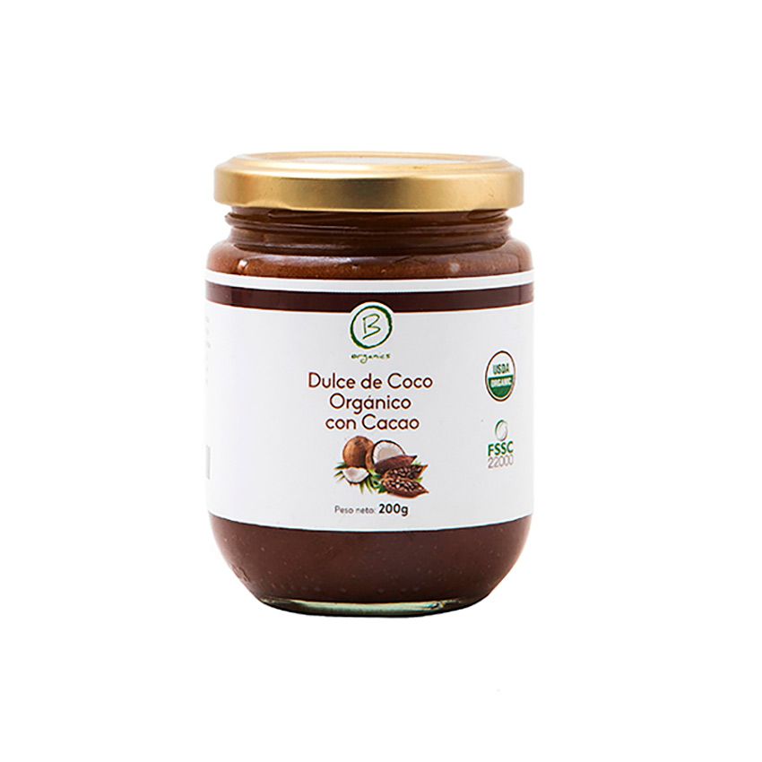 DULCE DE COCO Y CACAO ORGÁNICO 200 G-BE ORGANICS