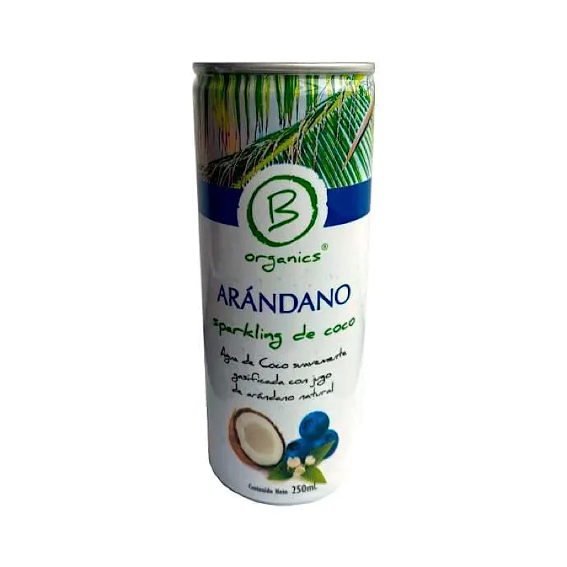 AGUA DE COCO SPARKLING ARÁNDANO 250 ML (UNIDAD)- Be ORGANICS