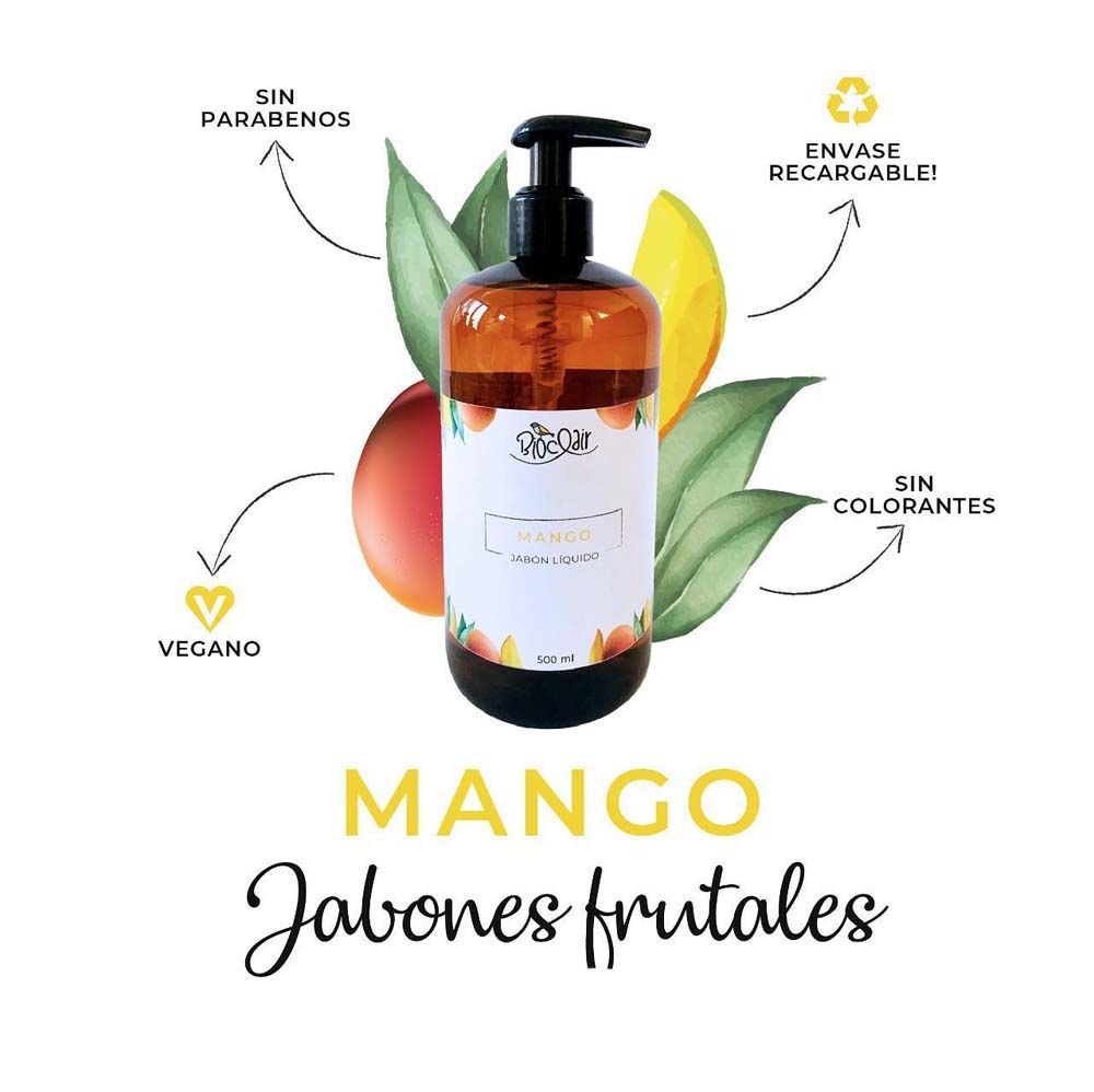 JABÓN LÍQUIDO DE MANGO 500 ML - BIOCLAIR 