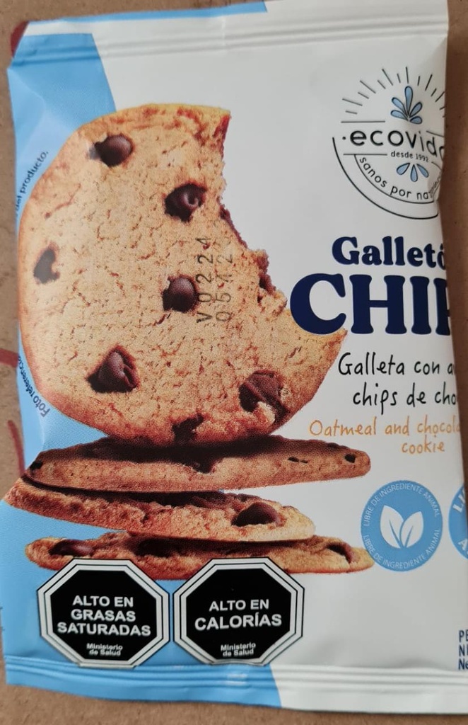 GALLETÓN CHIPS CHOCOLATE 30 G - ECOVIDA