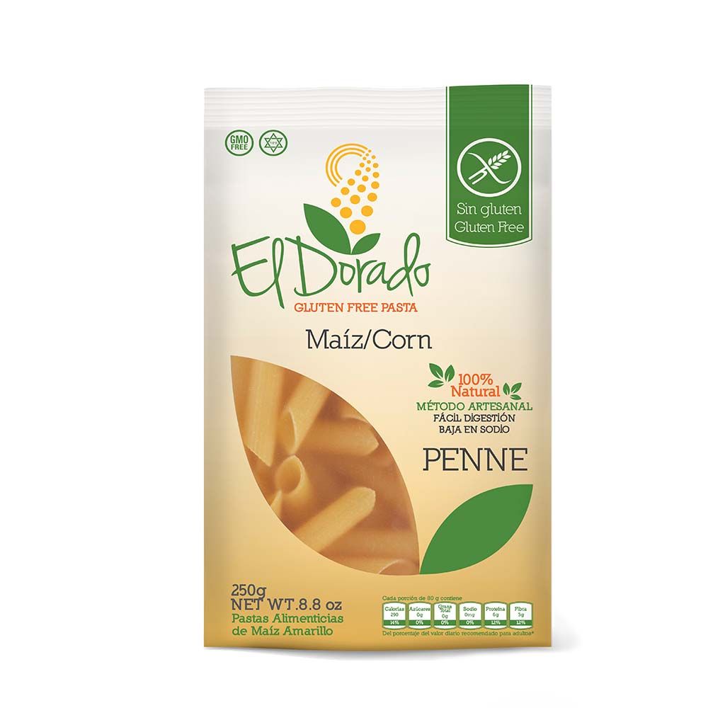 PASTA DE MAÍZ PENNE 250 G - EL DORADO 