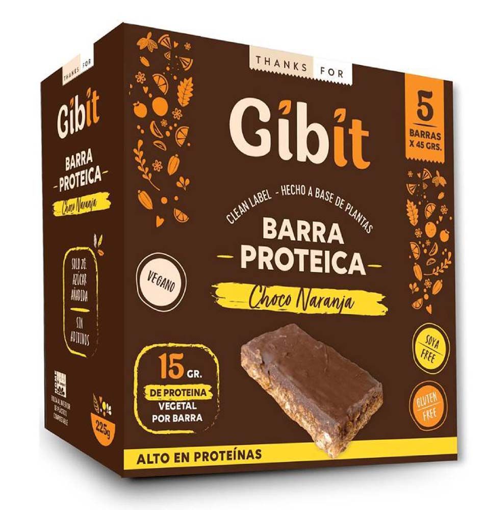 BARRA PROTEICA CHOCO NARANJA 50 G (5 UN) - GIBIT