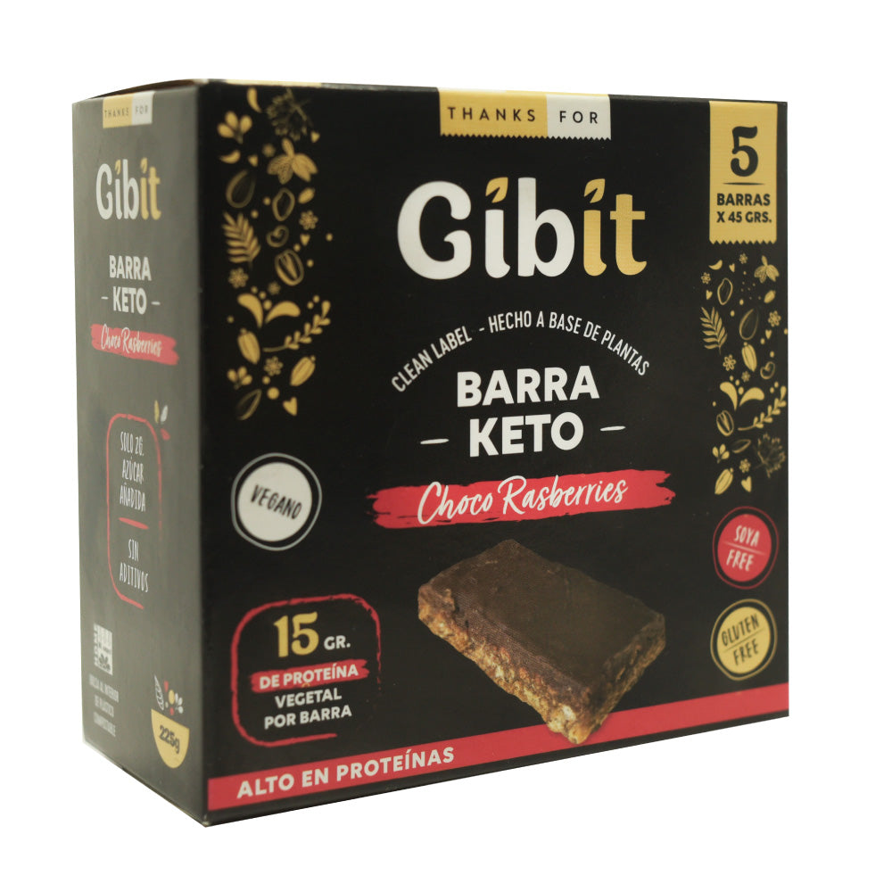 BARRA PROTEICA CHOCO KETO RASBERRIES 50 G (5 UN) - GIBIT