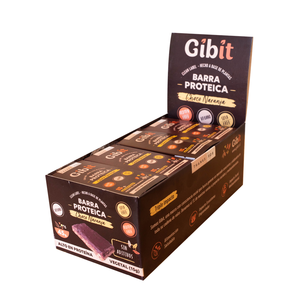 BARRA PROTEICA CHOCO NARANJA 50 G (16 UN) - GIBIT