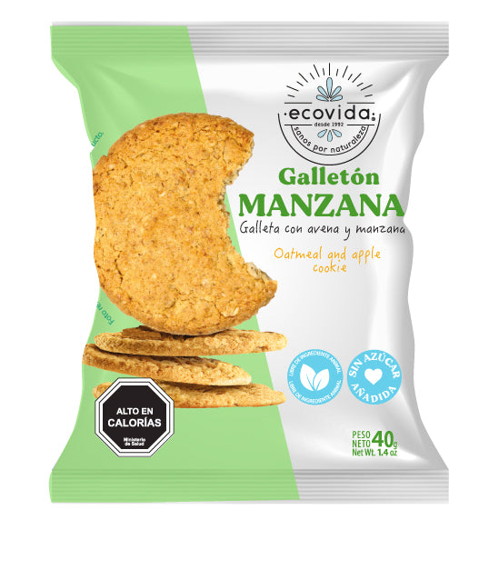 GALLETÓN AVENA MANZANA 40 G - ECOVIDA 