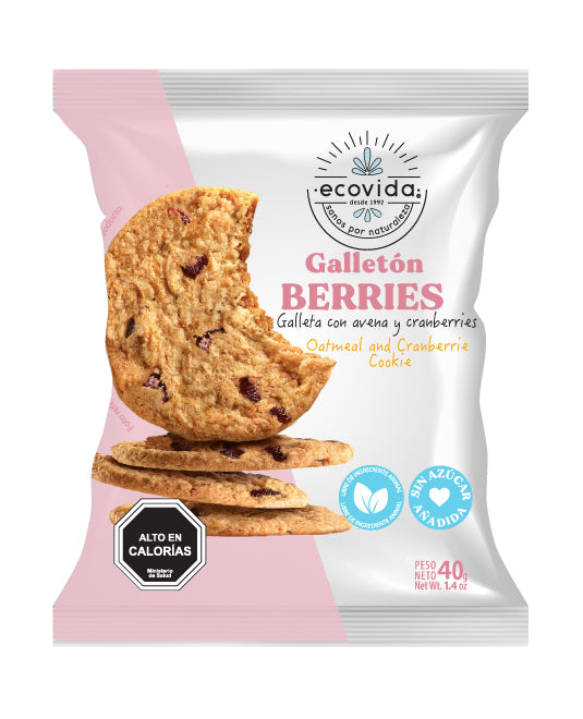 GALLETÓN AVENA BERRIES 40 G - ECOVIDA 