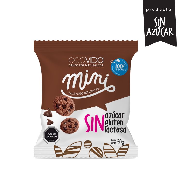 GALLETAS MINI CHOCOLATE CON CHIPS 30 G - ECOVIDA