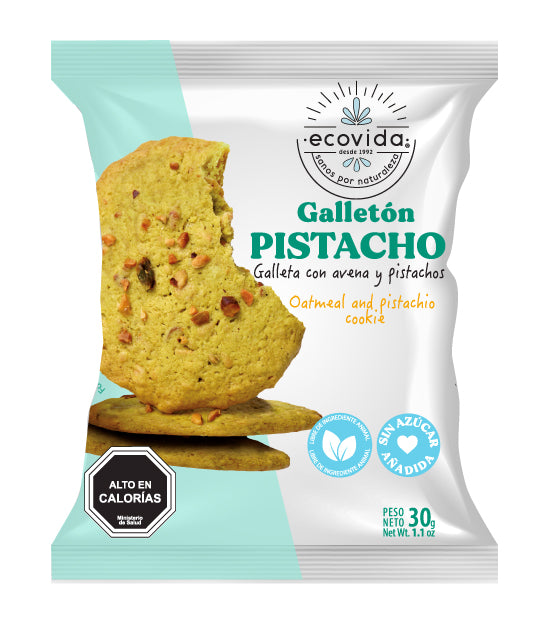 GALLETÓN AVENA PISTACHO 30 G - ECOVIDA 