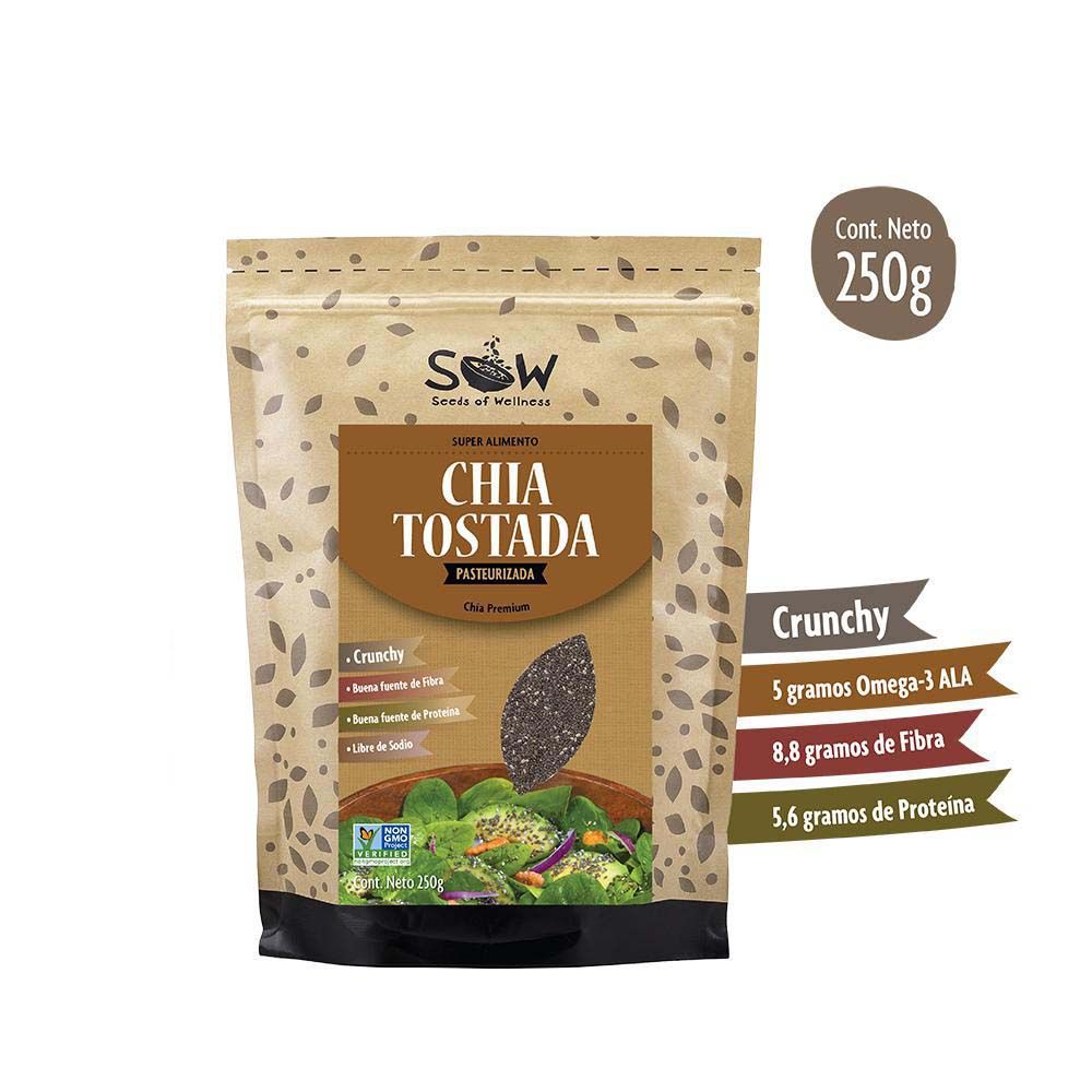 CHIA NEGRA TOSTADA 250 GRS SOW