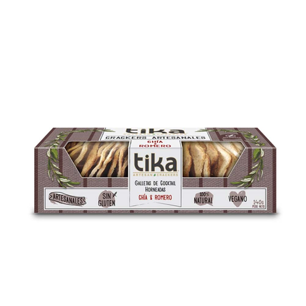 CRACKERS CHIA Y ROMERO 140G-TIKA