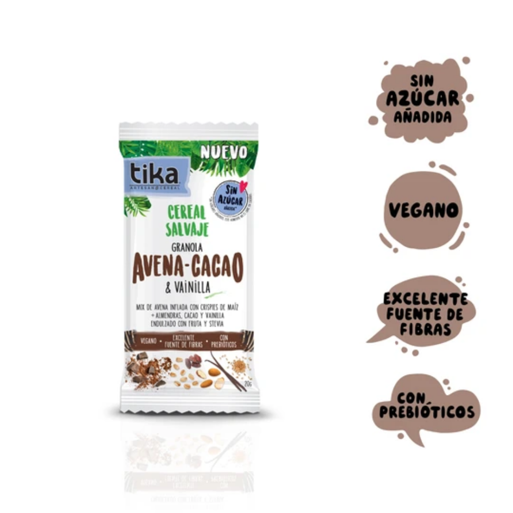 TIKA CEREAL SALVAJE AVENA - CACAO 20GR