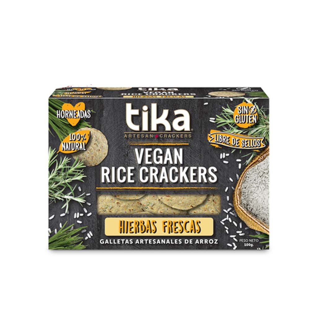 VEGAN RICE CRACKERS HIERBAS FRESCAS  100G - TIKA