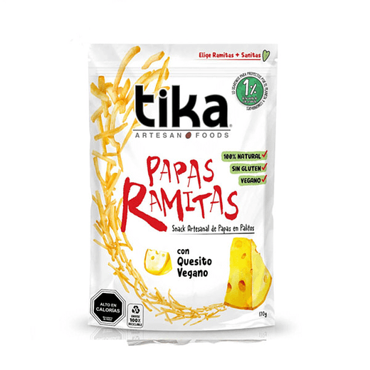 PAPAS RAMITAS QUESITO VEGANO 170G-TIKA