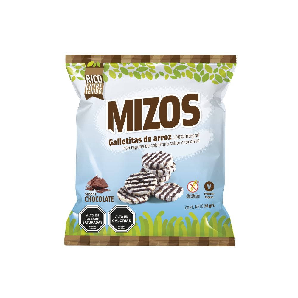 GALLETAS DE ARROZ CHOCOLATE 20 G MIZOS