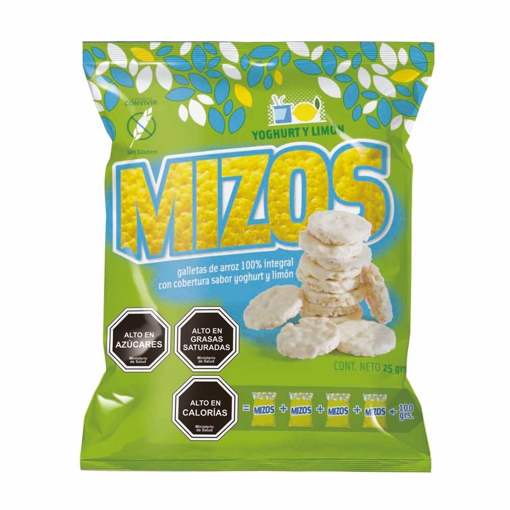 GALLETAS DE ARROZ YOGURT Y LIMÓN 25 G - MIZOS 