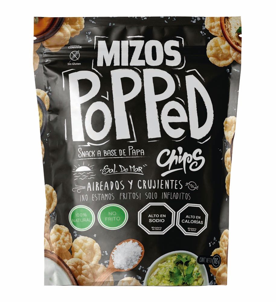 POPPED CHIPS CON SAL DE MAR 95 G - MIZOS 