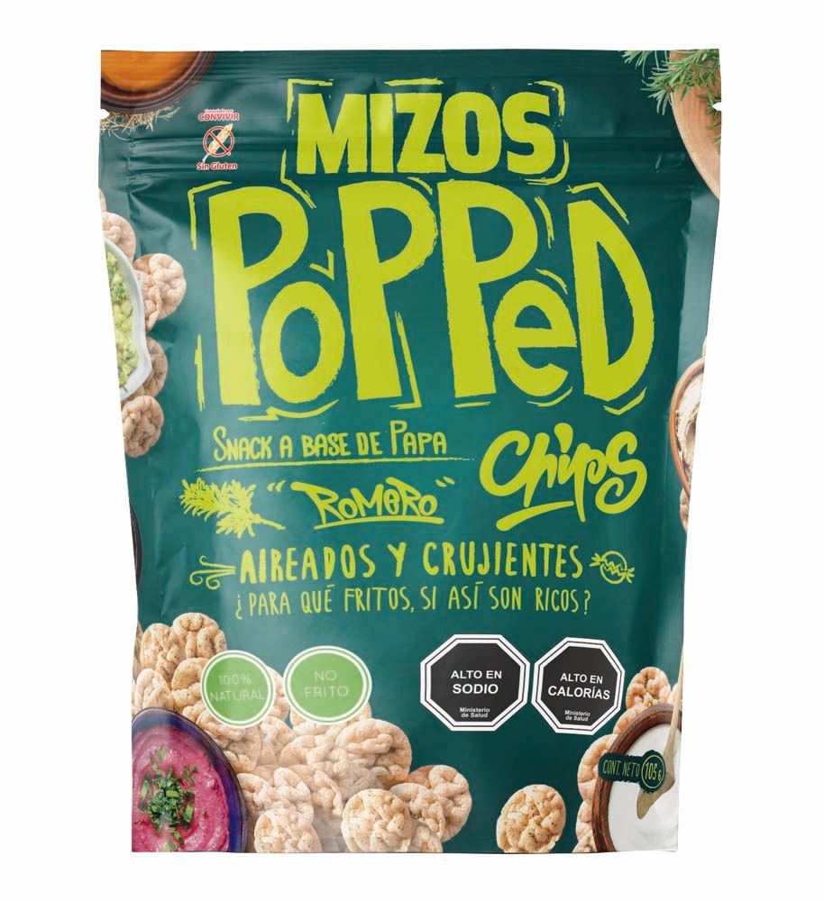 POPPED CHIPS DE PAPA CON ROMERO 95 G - MIZOS 