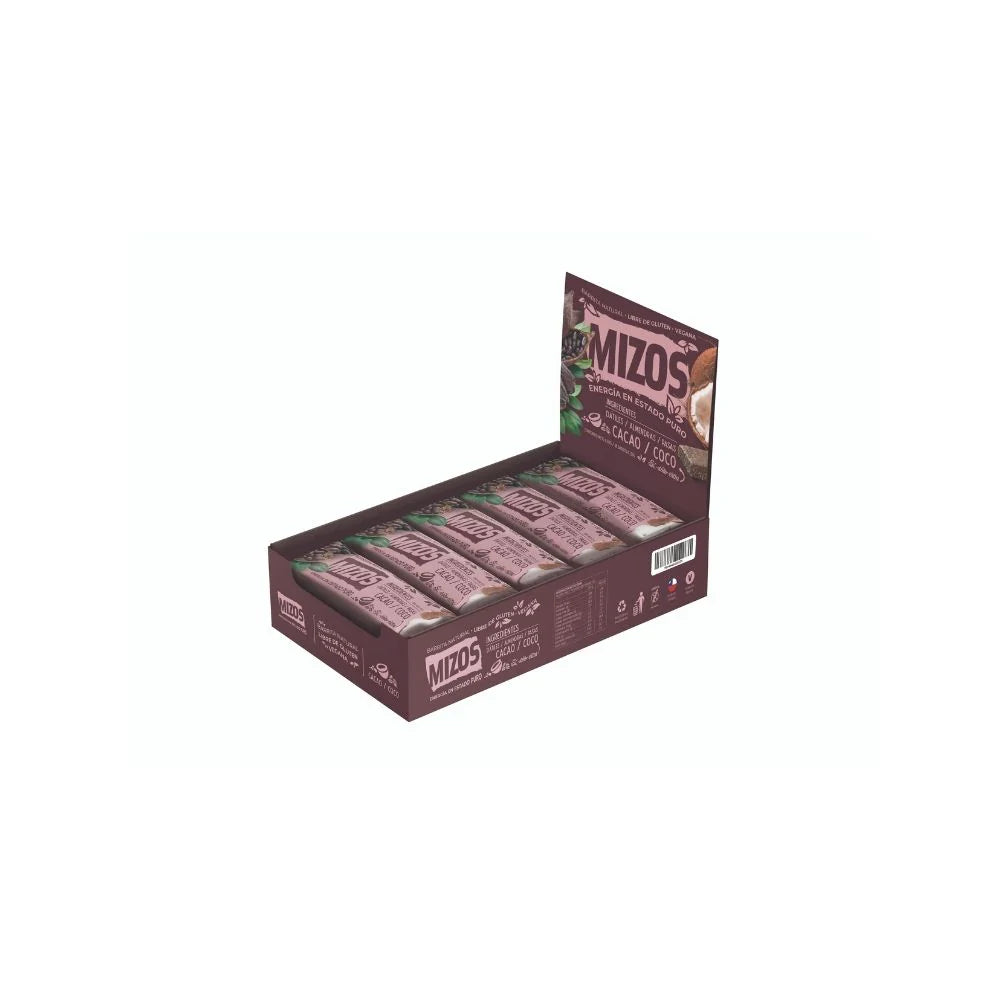 BARRITA NATURAL CACAO COCO 35 G (18 UN) - MIZOS 