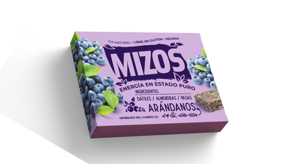 BARRITA NATURAL DE ARÁNDANO 35 G (4 UN) - MIZOS 