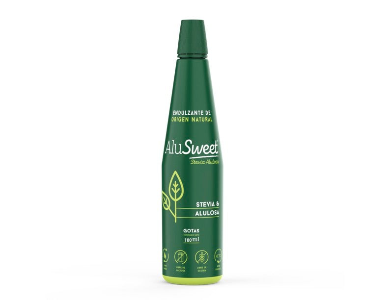 ALUSWEET STEVIA Y ALULOSA GOTAS 180 ML - BIOFOODS 