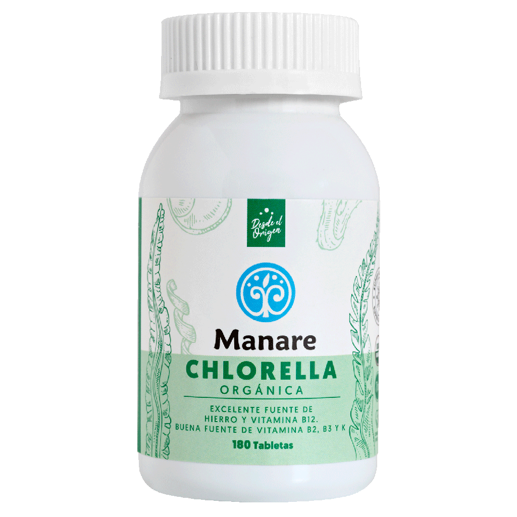 CHLORELLA ORGÁNICA 180 TABLETAS - MANARE 