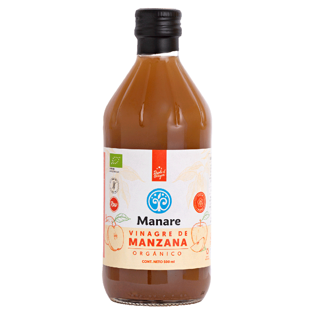 VINAGRE DE MANZANA ORGÁNICO 500 ML - MANARE 