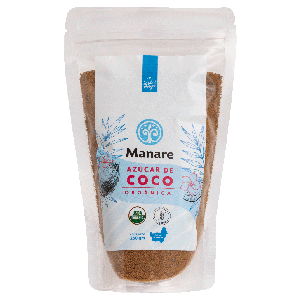 AZÚCAR DE COCO ORGÁNICA 250 G - MANARE 