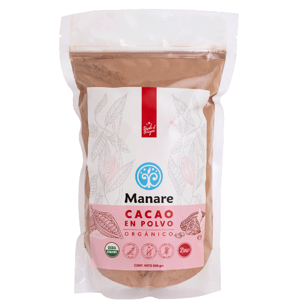 CACAO EN POLVO ORGÁNICO 500 G - MANARE 