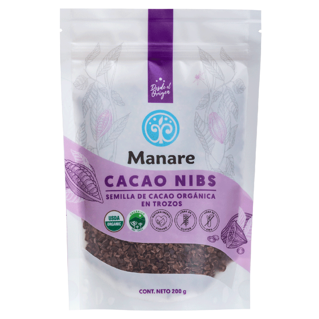 CACAO NIBS ORGÁNICO 200 G - MANARE 