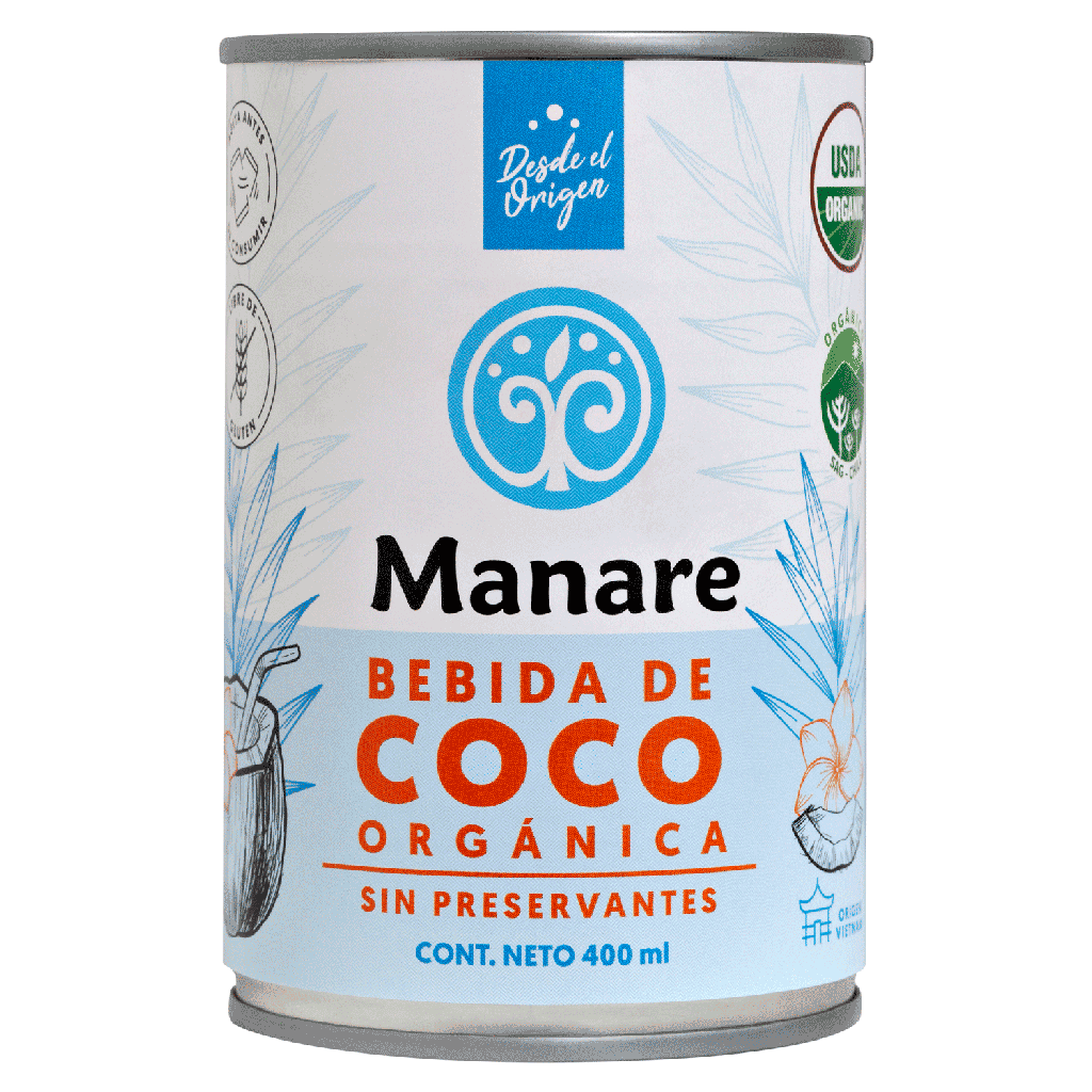 BEBIDA DE COCO ORGÁNICA 400 ML - MANARE 