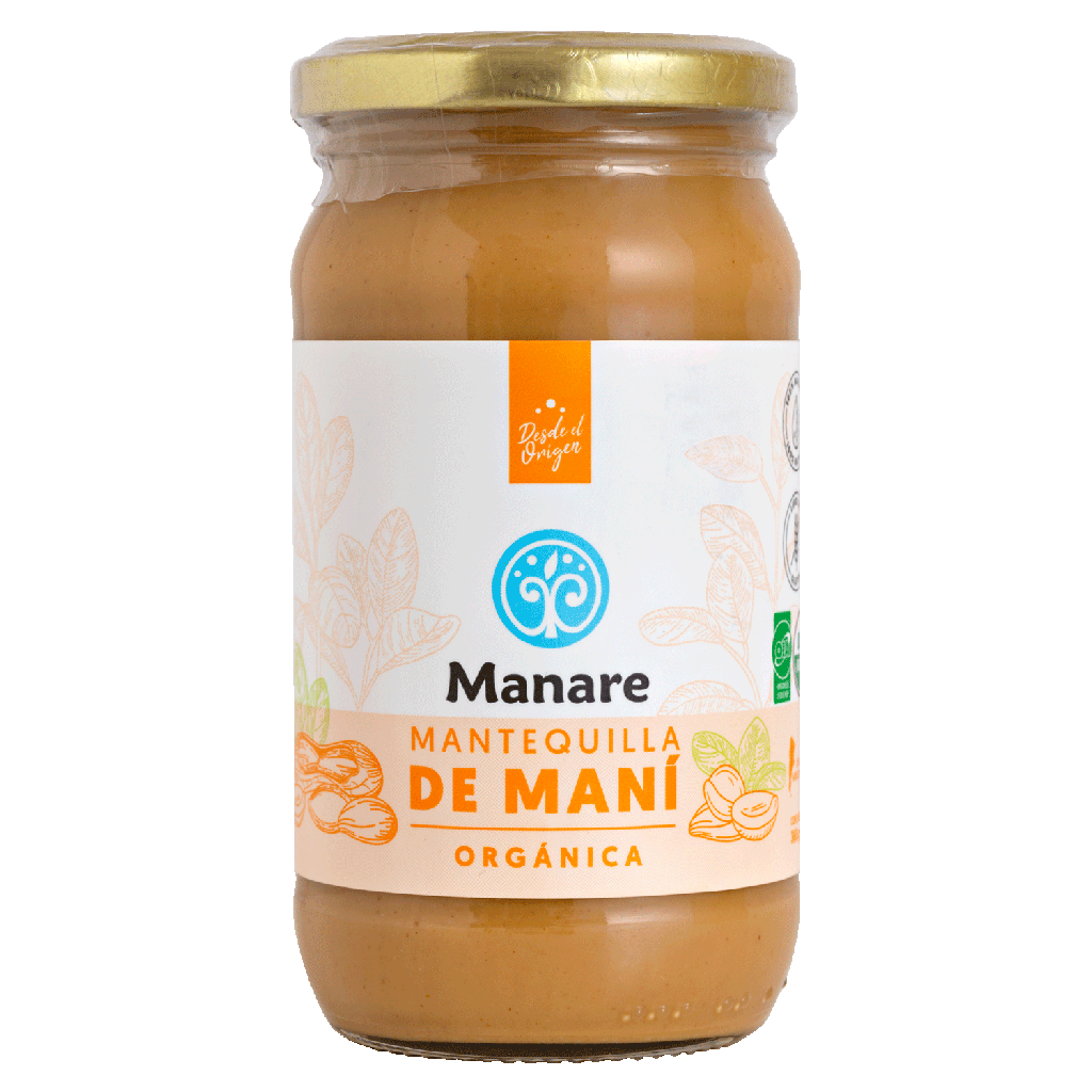 MANTEQUILLA DE MANÍ ORGÁNICA 360 G - MANARE 