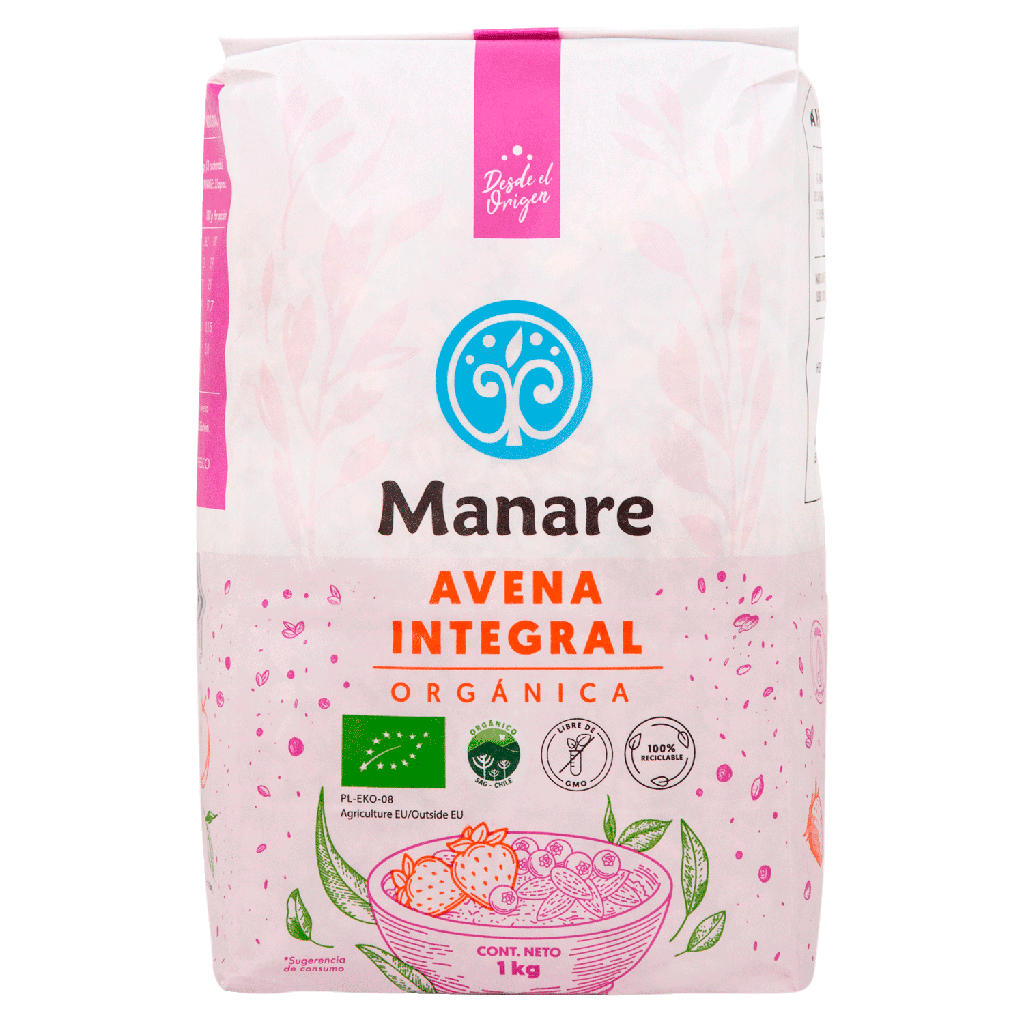 AVENA INTEGRAL ORGÁNICA 1000 G - MANARE 