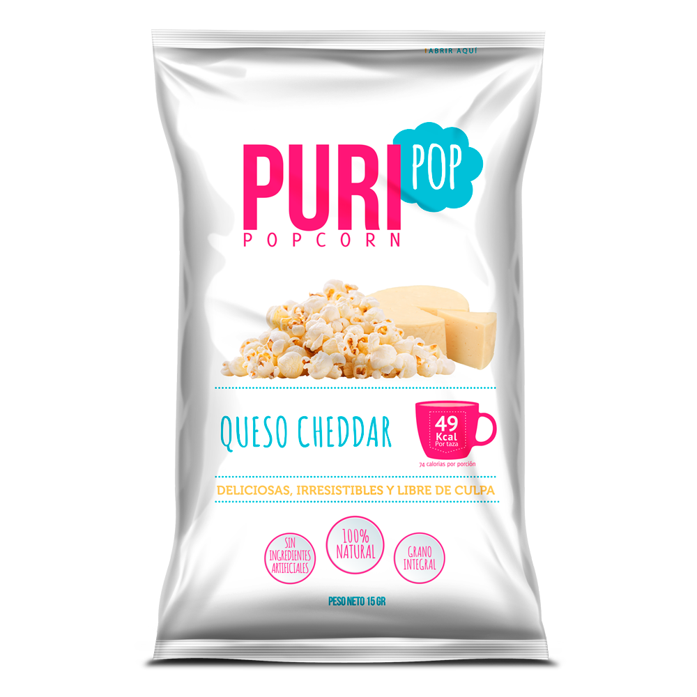 POPCORN QUESO CHEDDAR 125 G - PURIPOP 