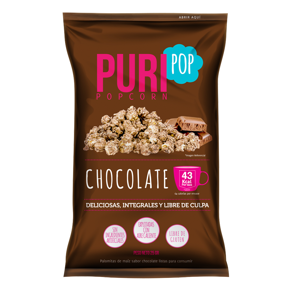 POPCORN CHOCOLATE 25 G - PURIPOP 