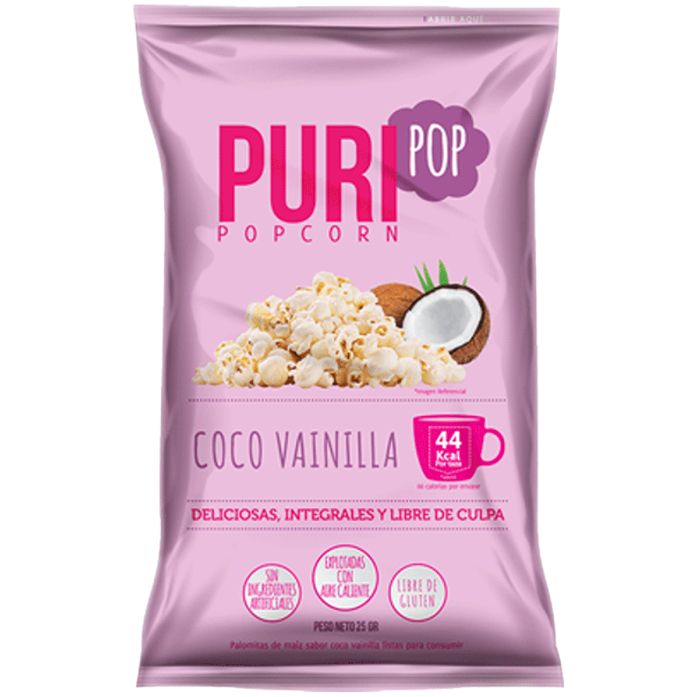 POPCORN COCO VAINILLA 25 G - PURIPOP 