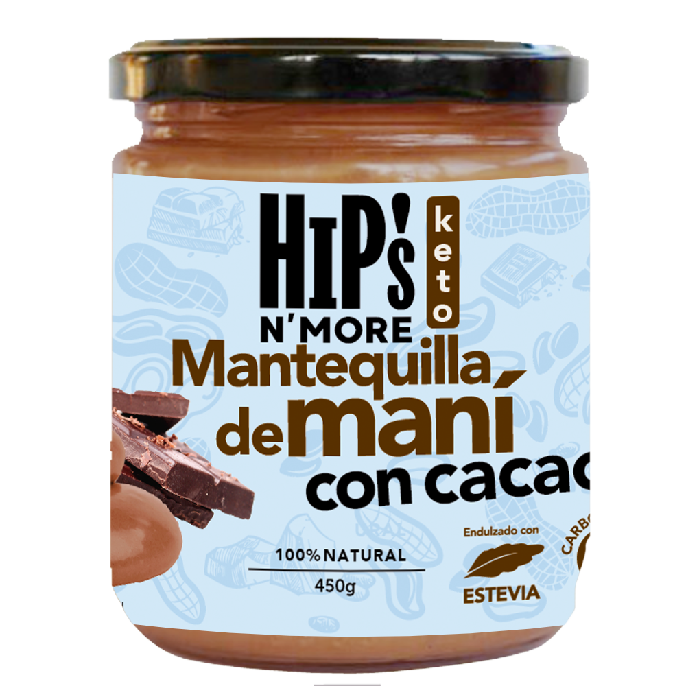 MANTEQUILLA DE MANÍ CON CACAO 450G PURIPOP