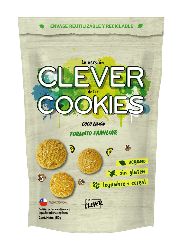 CLEVER COOKIES COCO LIMÓN 150 G - EAT CLEVER 