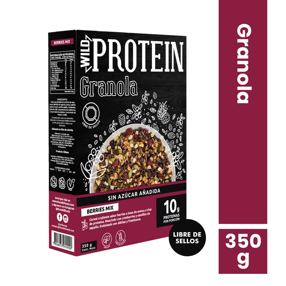 WILD PROTEIN GRANOLA MIX BERRIES 300 G - WILDFOODS 