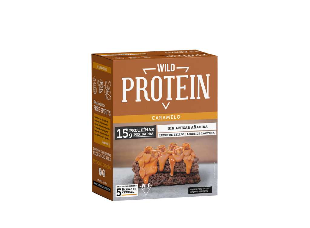 WILD PROTEIN BAR CARAMELO 45 G (5U) - WILDFOODS 