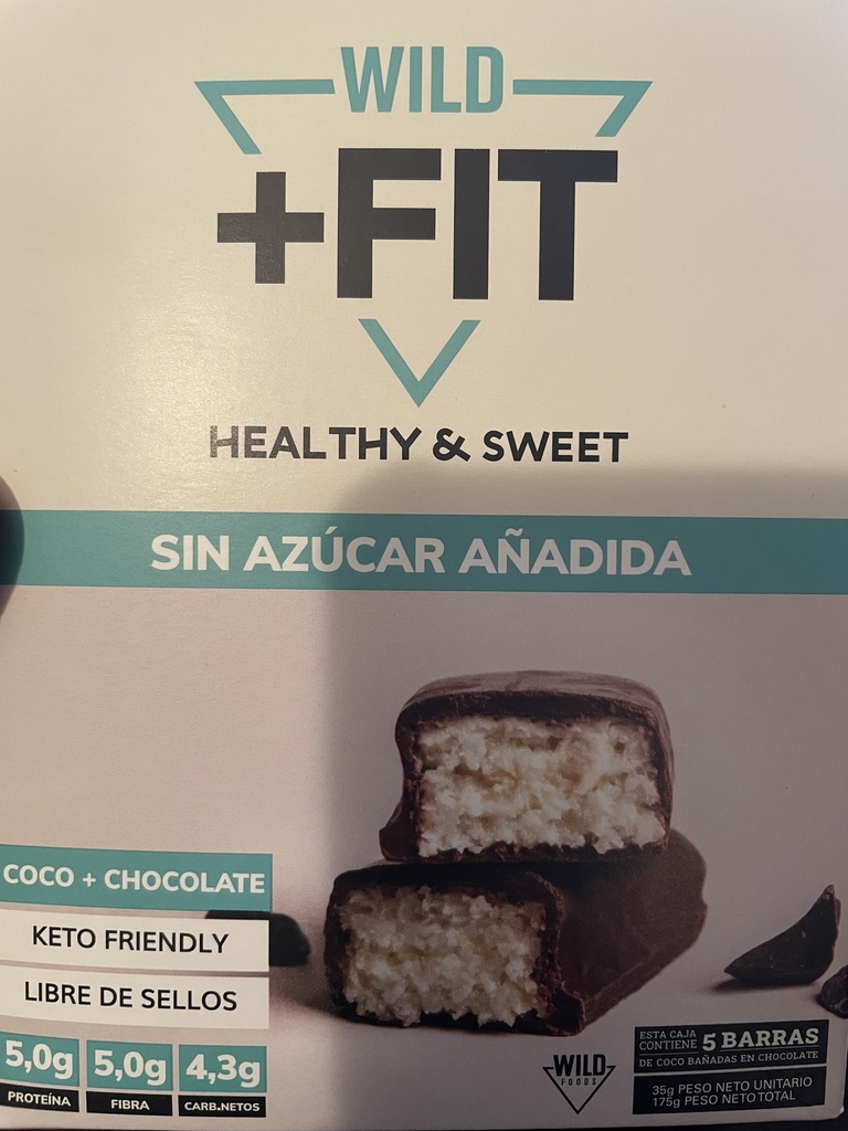 WILD FIT BARRA COCO Y CHOCOLATE 35 G (5U) - WILDFOODS 