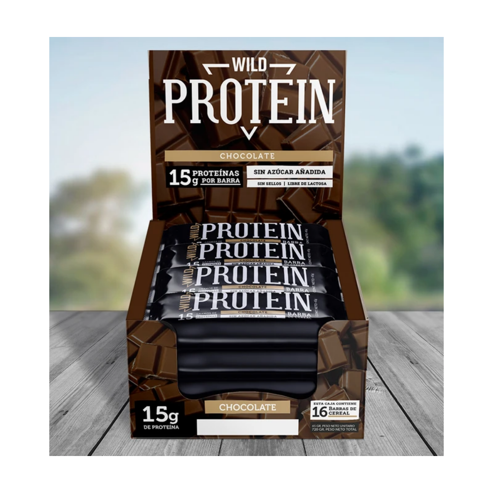 WILD PROTEIN BAR CHOCOLATE 45 G (16U) - WILDFOODS 