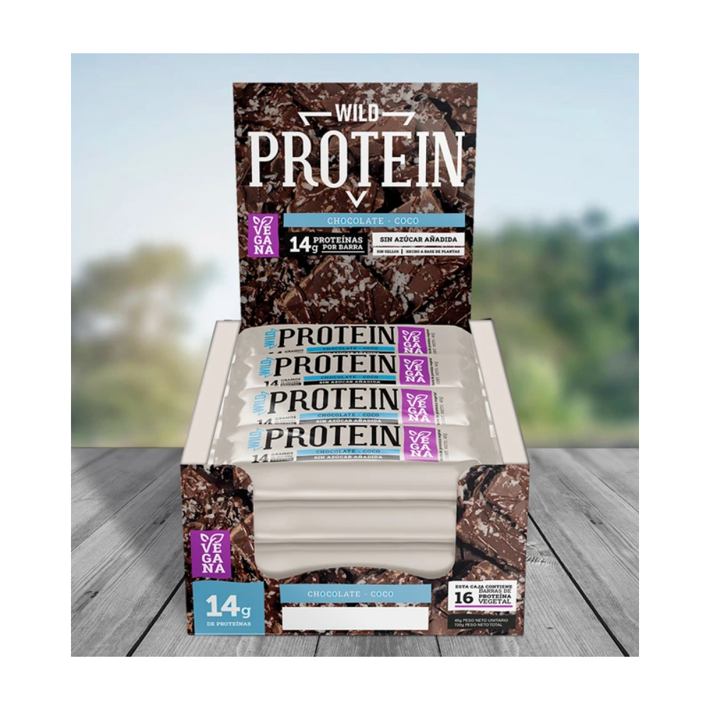 WILD PROTEIN VEGAN CHOCO-COCO 16 UNIDADES