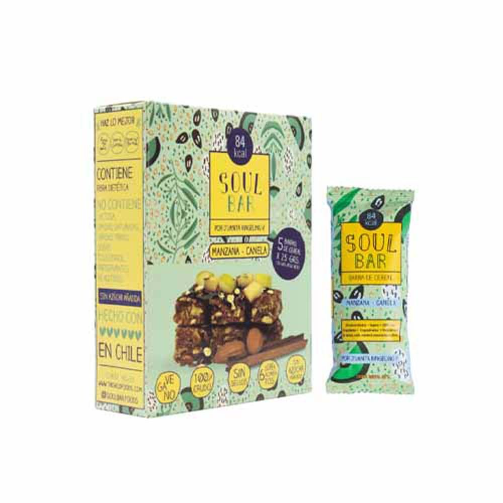 SOUL BAR MANZANA CANELA 35 G (5U) - WILDFOODS 