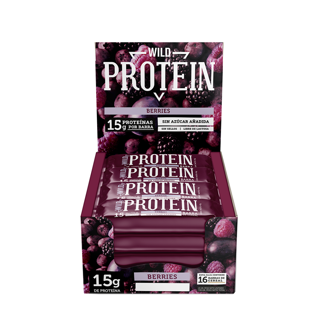 WILD PROTEIN BAR BERRIES 45 G (16U) - WILDFOODS 