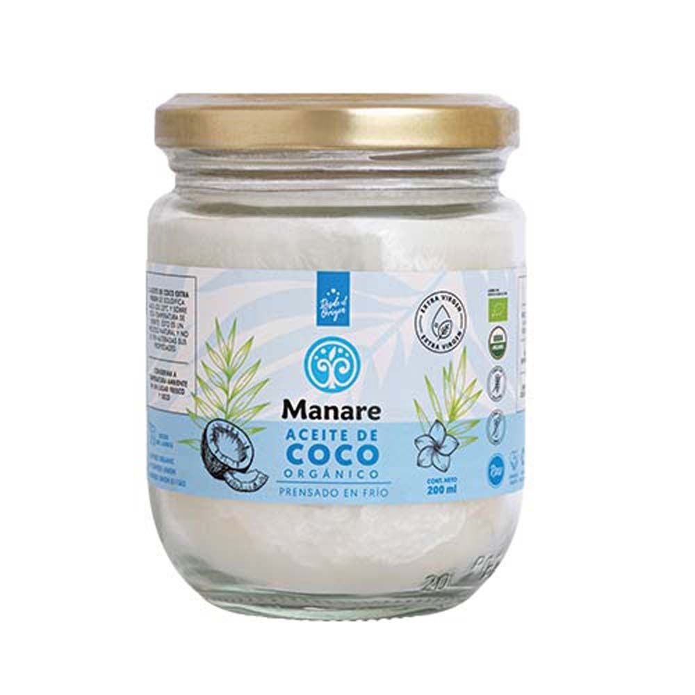 ACEITE DE COCO ORGÁNICO 200 ML - MANARE 