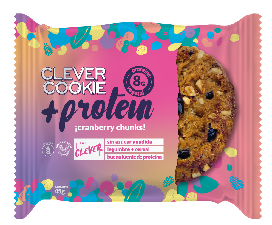 CLEVER COOKIE + PROTEIN CRANBERRY CHUNKS 180 G (4 UN) - EAT CLEVER 