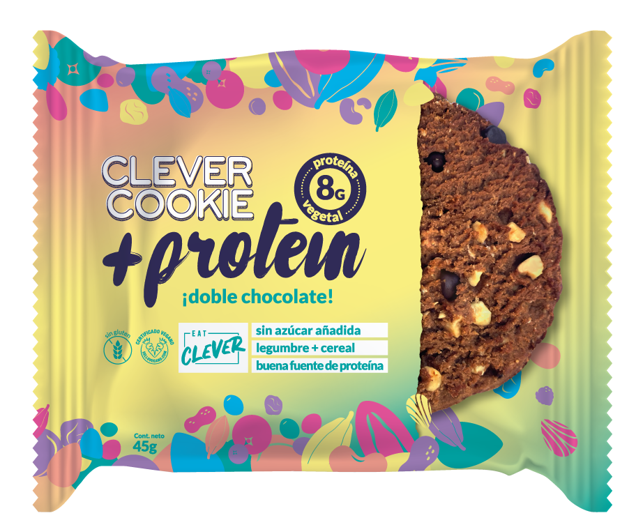 CLEVER COOKIE + PROTEIN DOBLE CHOCOLATE 180 G (4 UN) - EAT CLEVER 