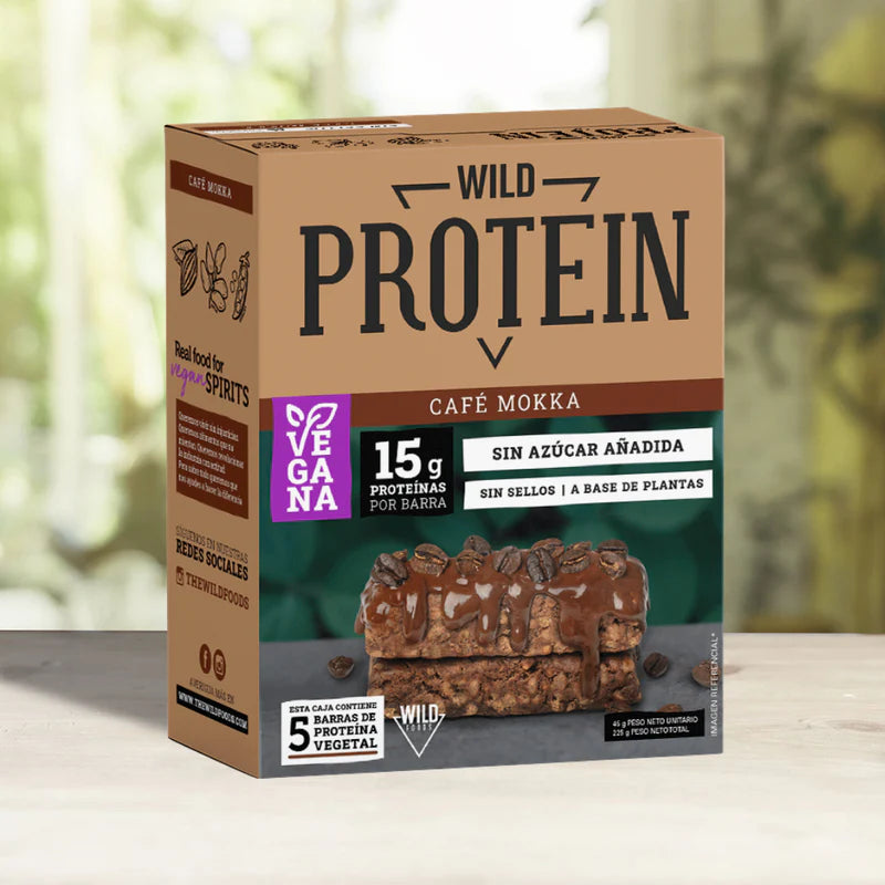 WILD PROTEIN BAR VEGANA CAFÉ MOKKA 45 G (5U) - WILDFOODS 