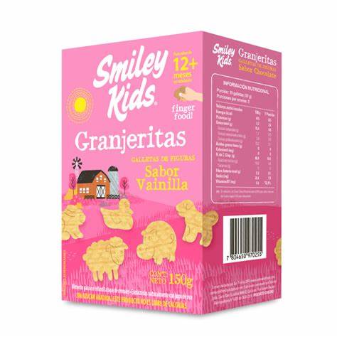 GALLETA SIN SELLOS GRANJERITAS VAINILLA  - 150 GRS - SMILEY KIDS